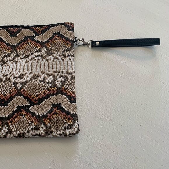 Faux Leather Snake Large Wristlet - Picture 4 of 8